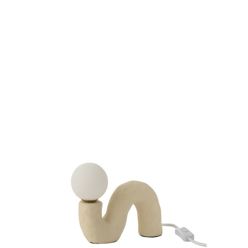 Tafellamp Beige Stoneware 8 cm 8x22x17 cm-Tafellampen-J-Line