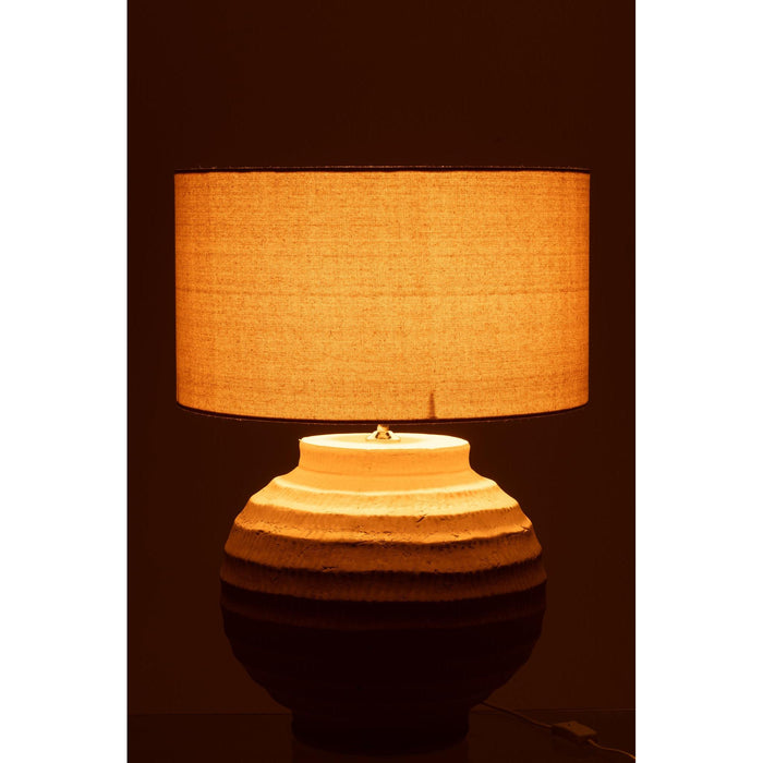 Tafellamp Beige Terracotta 46 cm-Tafellampen-J-Line