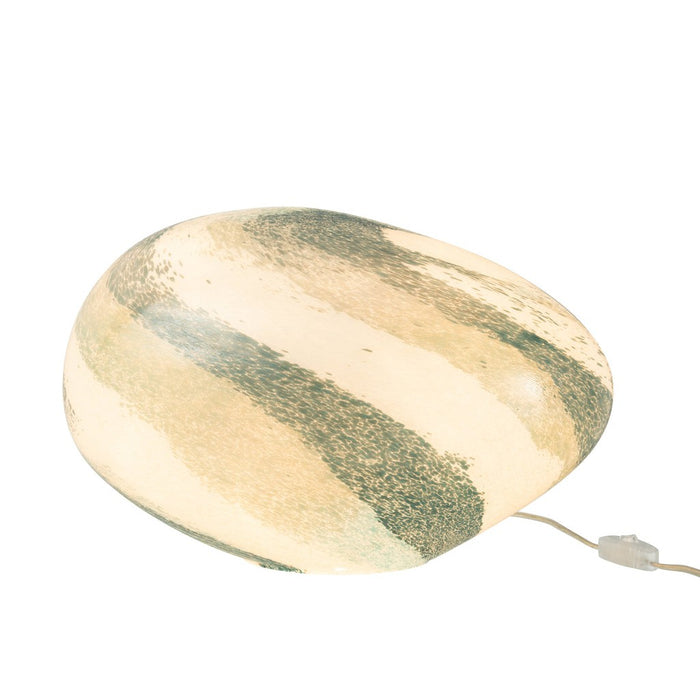 Tafellamp Blauw Glas Ovaal 29 cm-Tafellampen-J-Line