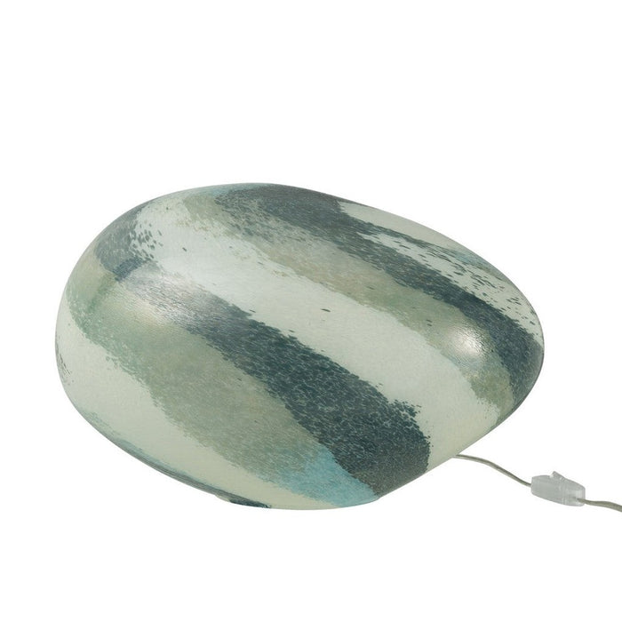 Tafellamp Blauw Glas Ovaal 29 cm-Tafellampen-J-Line