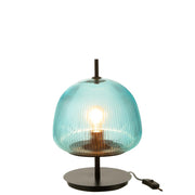 Tafellamp Blauw Glas S 25 cm 25x25x37 cm-Tafellampen-J-Line