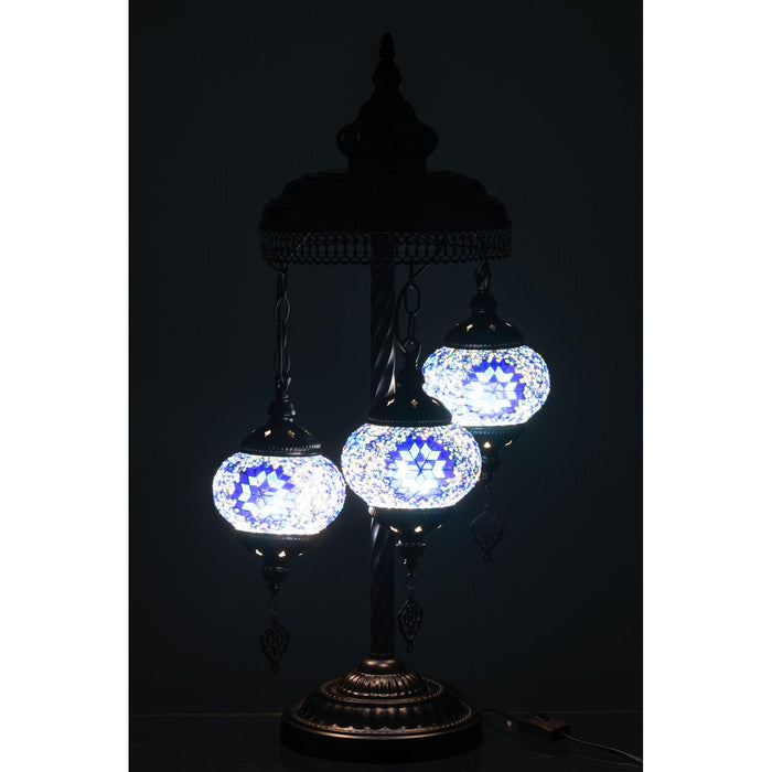 Tafellamp Blauw Metaal 30 cm 30x30x78 cm-Tafellampen-J-Line