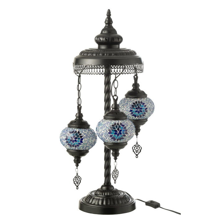 Tafellamp Blauw Metaal 30 cm-Tafellampen-J-Line