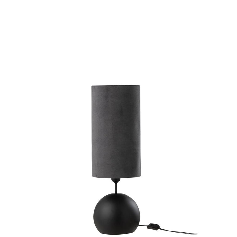 Tafellamp Bol Fluweel Pvc, Cloth, Ijzer Zwart 20x20x58 cm-Tafellampen-J-Line