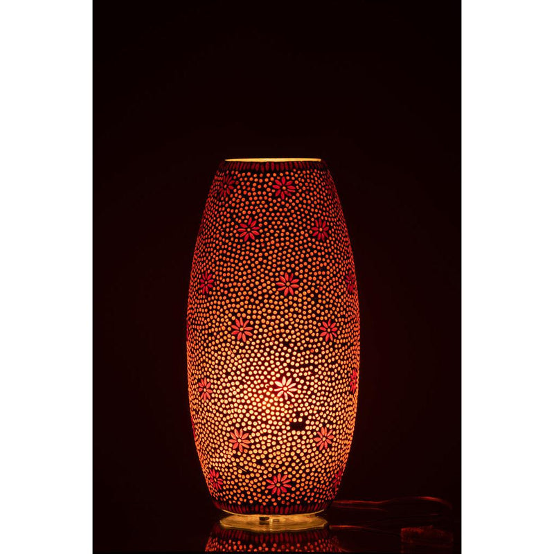 Tafellamp Bram Glas Roze 41 cm-Tafellampen-J-Line