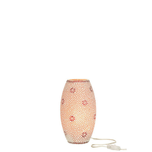 Tafellamp Bram Oranje Carton, Glas Rood 18x18x28 cm-Tafellampen-J-Line