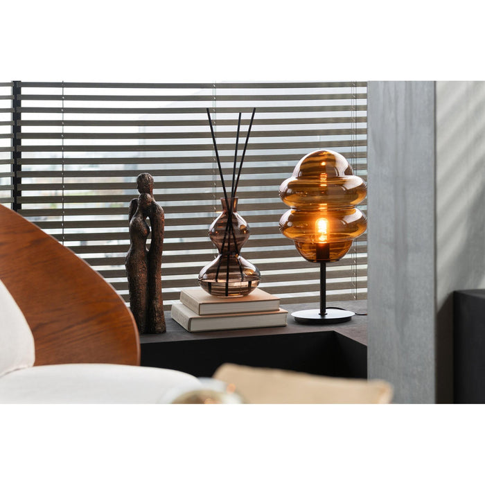 Tafellamp Bruin Glas 28 cm 28x28x52 cm-Tafellampen-J-Line