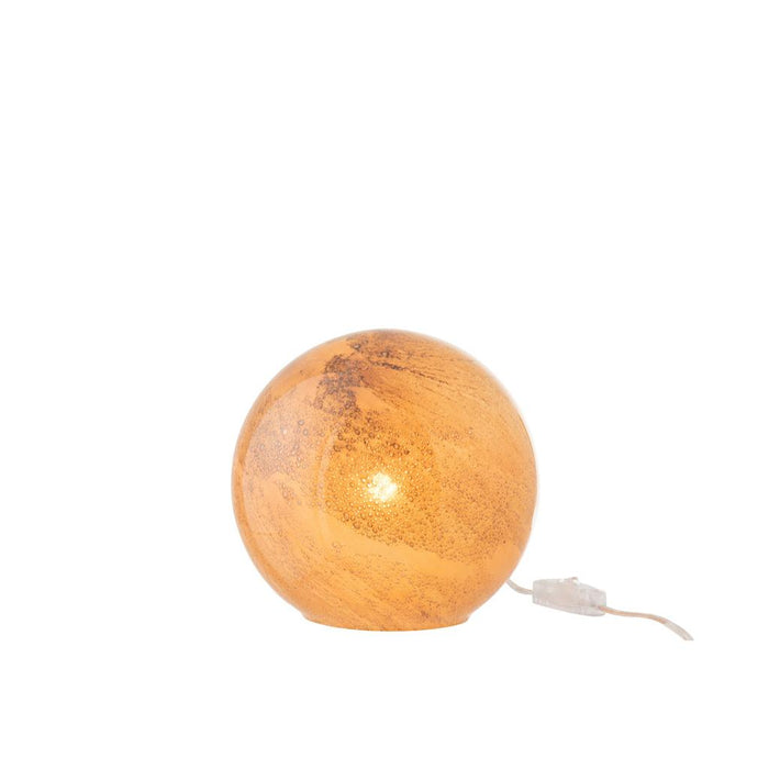 Tafellamp Bruin Glas Rond 20 cm 20x22x18.5 cm-Tafellampen-J-Line