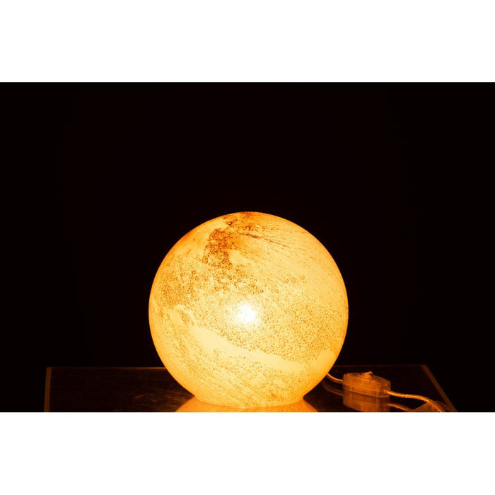 Tafellamp Bruin Glas Rond 20 cm-Tafellampen-J-Line