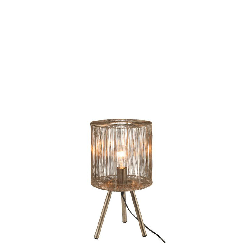 Tafellamp Bruin Ijzer S 26 cm 25.5x25.5x45.5 cm-Tafellampen-J-Line