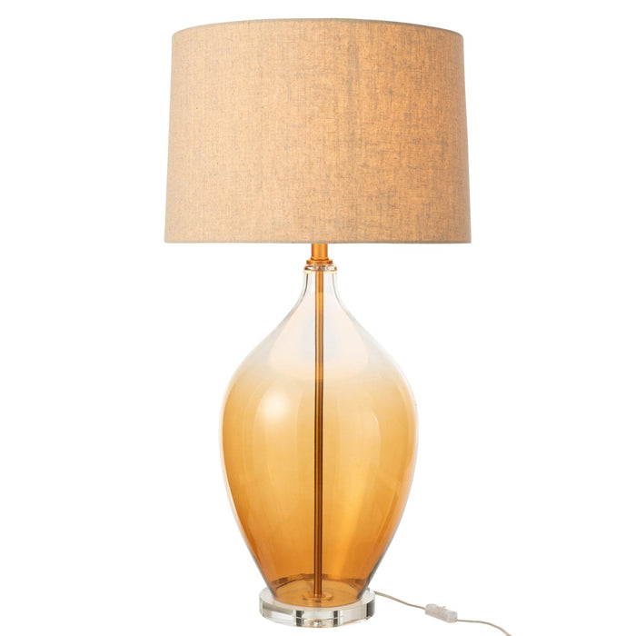 Tafellamp Bruin Linnen 46 cm-Tafellampen-J-Line