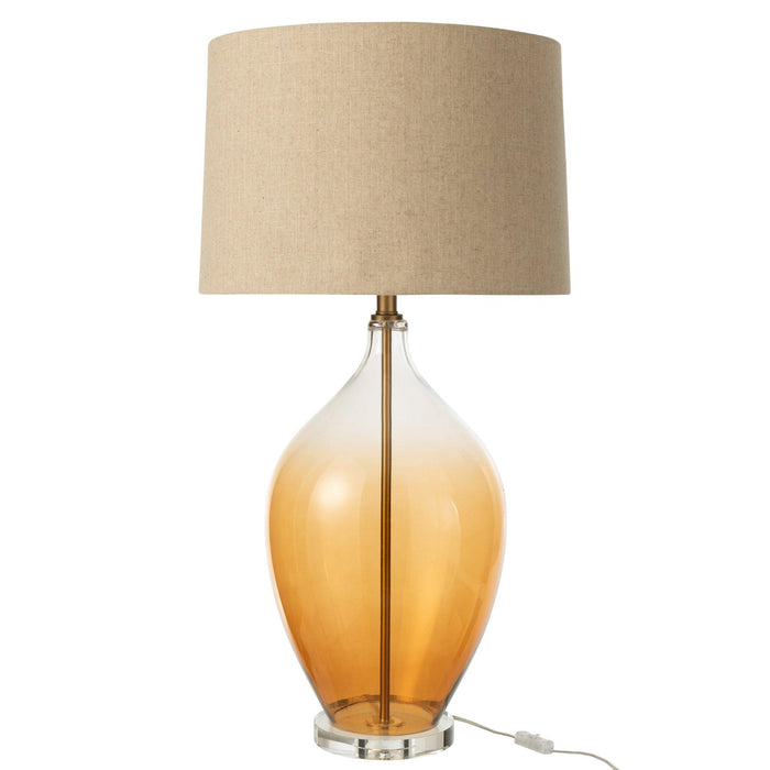 Tafellamp Bruin Linnen 46 cm-Tafellampen-J-Line