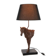 Tafellamp Bruin Polykunsthars 36 cm 35.5x35.5x70 cm-Tafellampen-J-Line