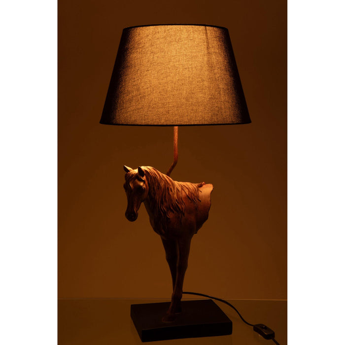 Tafellamp Bruin Polykunsthars 36 cm-Tafellampen-J-Line