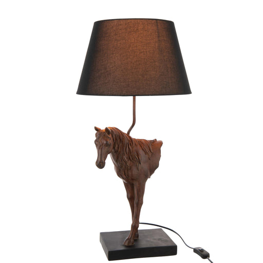 Tafellamp Bruin Polykunsthars 36 cm-Tafellampen-J-Line