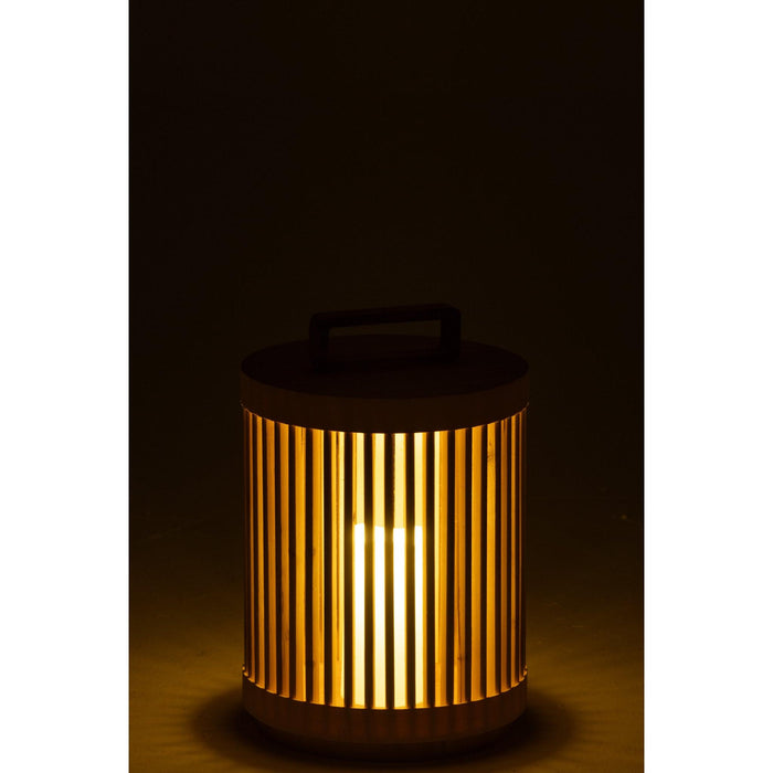 Tafellamp Cylinder Sparhout Fir Hout Naturel 24x24x36 cm-Tafellampen-J-Line