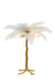 Tafellamp Feather - Goud/Wit - Ã˜65cm-Tafellampen-Light & Living