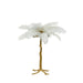 Tafellamp Feather - Goud/Wit - Ã˜65cm-Tafellampen-Light & Living