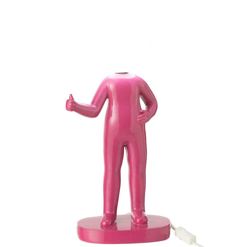 Tafellamp Fuchsia Polykunsthars 14 cm 14x19.5x44.5 cm-Tafellampen-J-Line