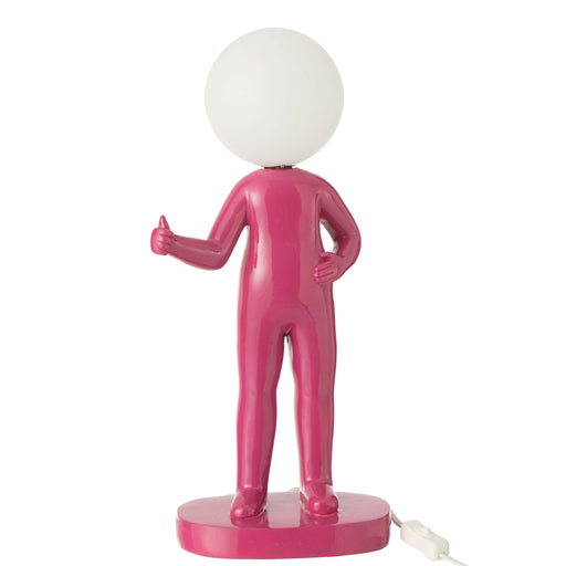 Tafellamp Fuchsia Polykunsthars 14 cm 14x19.5x44.5 cm-Tafellampen-J-Line