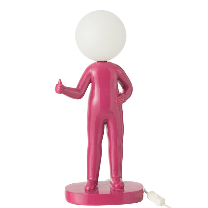 Tafellamp Fuchsia Polykunsthars 14 cm 14x19.5x44.5 cm-Tafellampen-J-Line