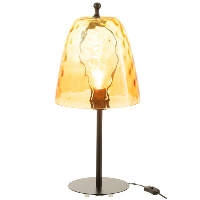 Tafellamp Geel Glas 28 cm-Tafellampen-J-Line