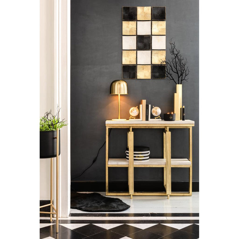 Tafellamp Goud Marmer 20 cm 20.5x20.5x49 cm-Tafellampen-J-Line