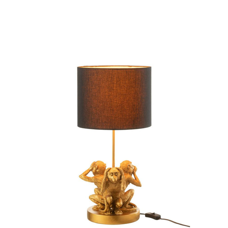Tafellamp Goud Polykunsthars 25 cm 25x25x53 cm-Tafellampen-J-Line