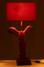 Tafellamp Griekse sculptuur resine velours bordeaux-Tafellampen-J-Line