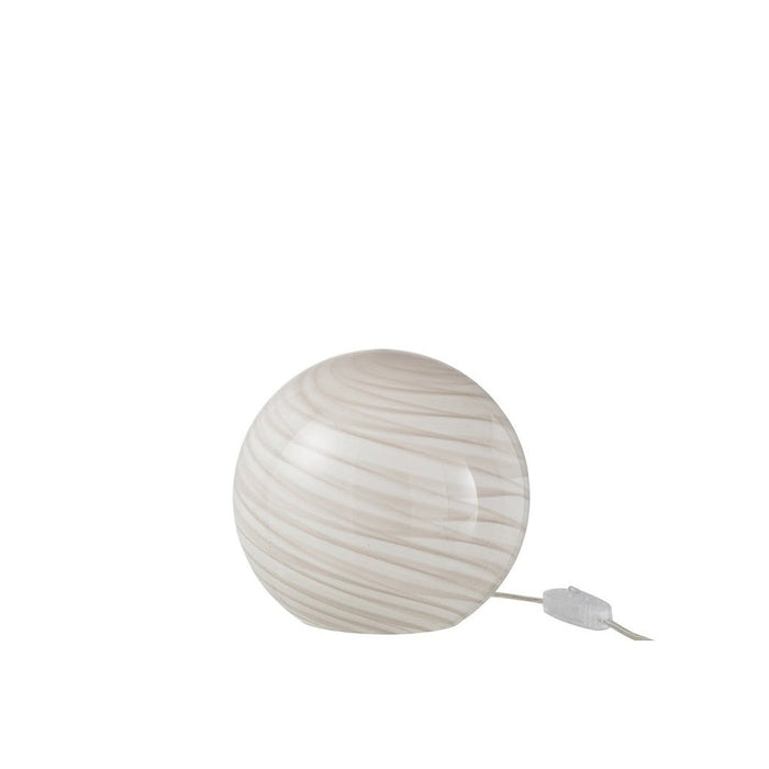 Tafellamp Grijs Glas Rond 20 cm-Tafellampen-J-Line