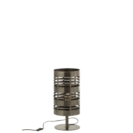 Tafellamp Grijs Ijzer 23 cm 23x23x50 cm-Tafellampen-J-Line