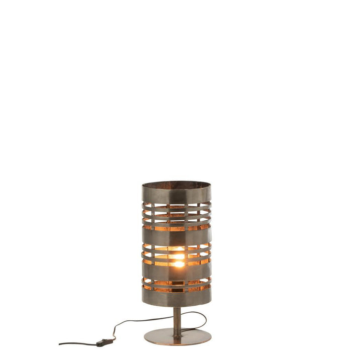 Tafellamp Grijs Ijzer 23 cm-Tafellampen-J-Line