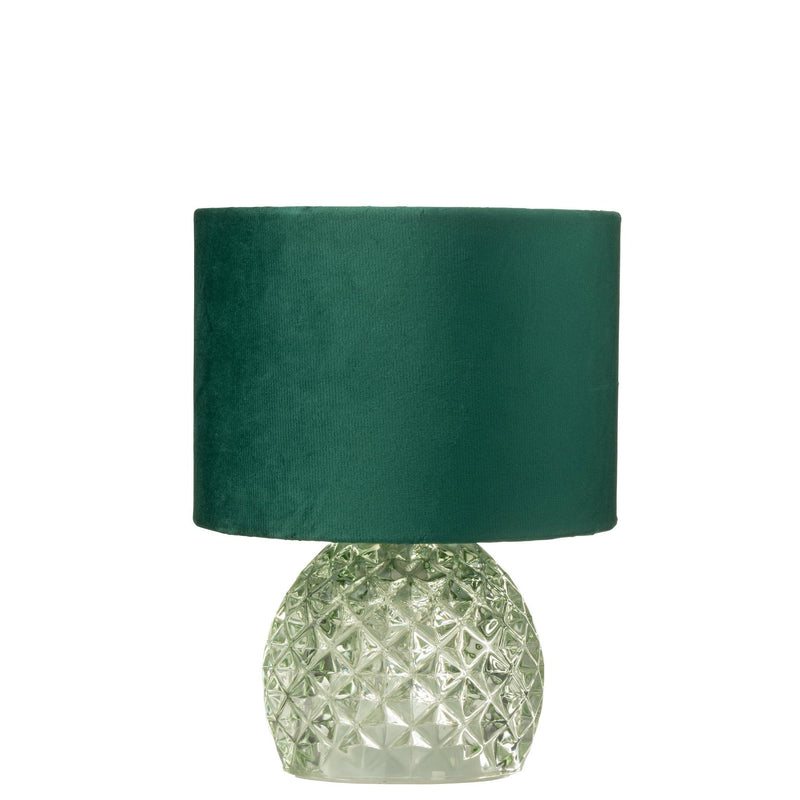 Tafellamp Groen Glas 17 cm 17.2x17.2x23 cm-Tafellampen-J-Line