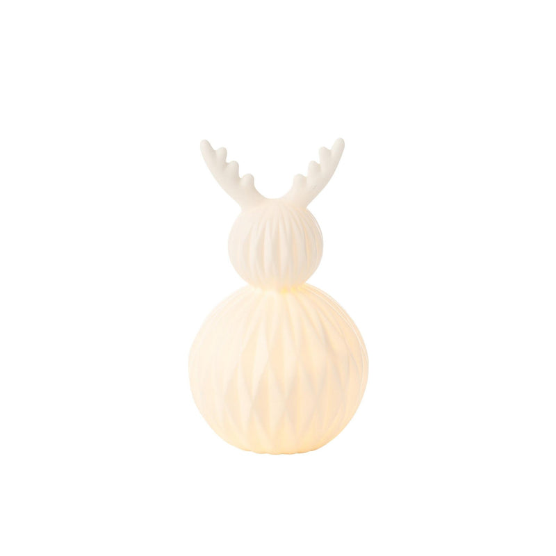 Tafellamp Hert Glaze, Water, Porcelain Wit 14x14x24 cm-Tafellampen-J-Line