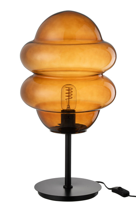 Tafellamp Honinglepel glas bruin-Tafellampen-J-Line