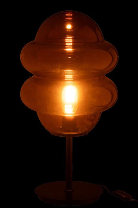 Tafellamp Honinglepel glas bruin-Tafellampen-J-Line