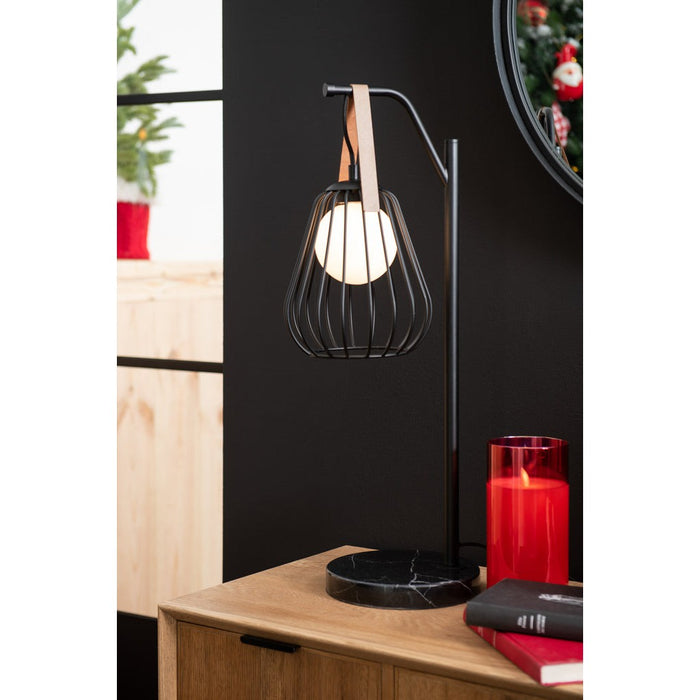 Tafellamp Ignes staal/marmer zwart-Tafellampen-J-Line