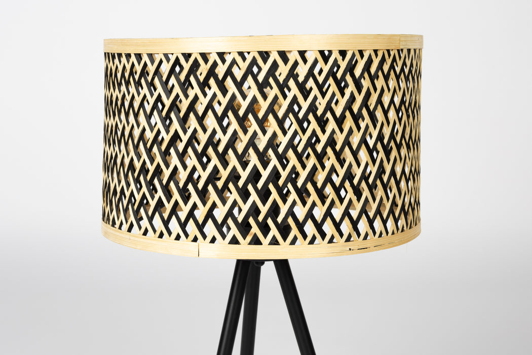 Tafellamp Isla Bamboo hout Beige Ø33x55 cm E27-Tafellampen-Creating Home