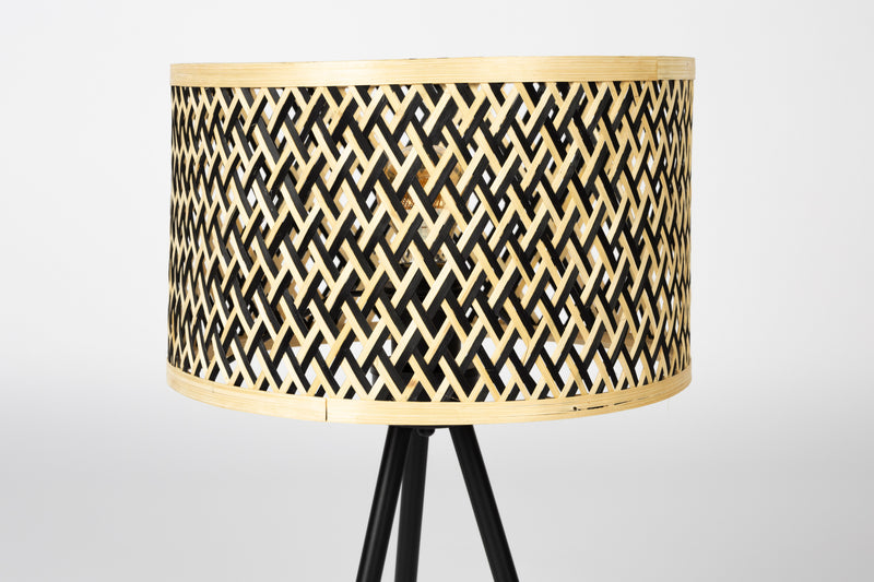 Tafellamp Isla Bamboo hout Beige Ø33x55 cm E27-Tafellampen-Creating Home
