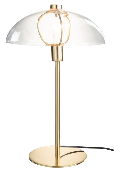 Tafellamp Jeff metaal/glas transparant/goud-Tafellampen-J-Line