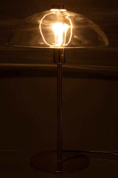 Tafellamp Jeff metaal/glas transparant/goud-Tafellampen-J-Line