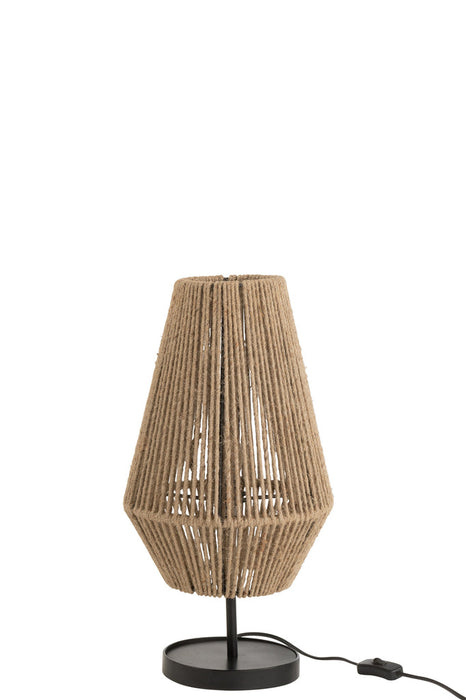 Tafellamp Kegel ijzer/jute naturel-Tafellampen-J-Line
