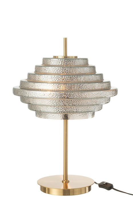 Tafellamp Led goud metaal/rookglas-Tafellampen-J-Line