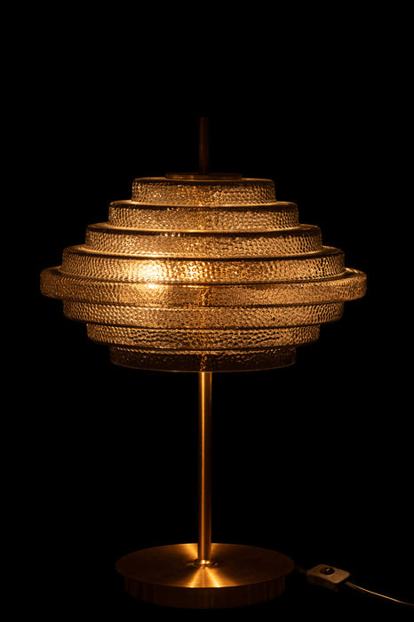 Tafellamp Led goud metaal/rookglas-Tafellampen-J-Line