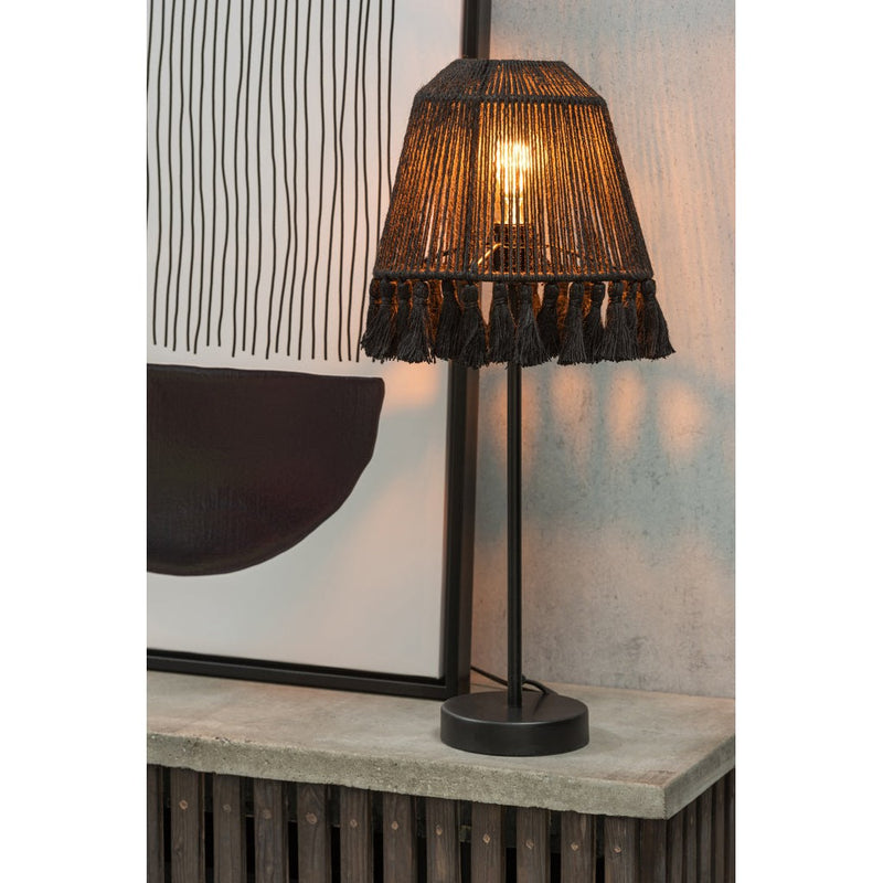 Tafellamp Mila Ijzer, Jute Naturel 22x22x60 cm-Tafellampen-J-Line