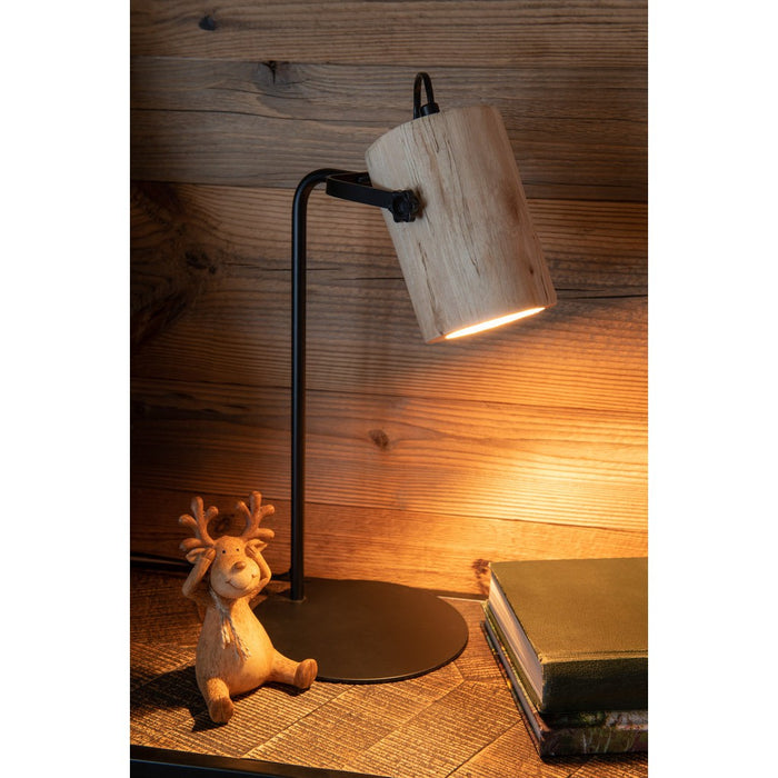 Tafellamp Naturel Berangan hout 18 cm 18x21x42 cm-Bureaus-J-Line