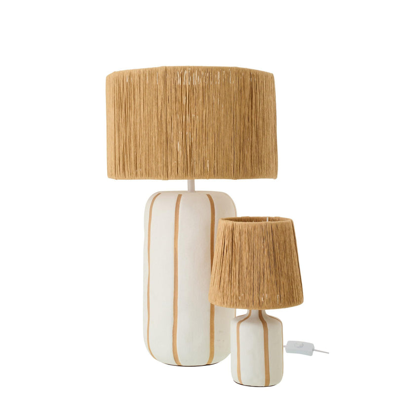 Tafellamp Naturel Keramiek L 36 cm 36.5x36.5x60.5 cm-Tafellampen-J-Line