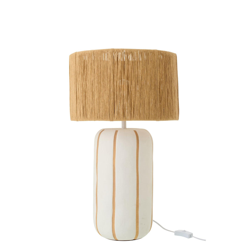 Tafellamp Naturel Keramiek L 36 cm 36.5x36.5x60.5 cm-Tafellampen-J-Line
