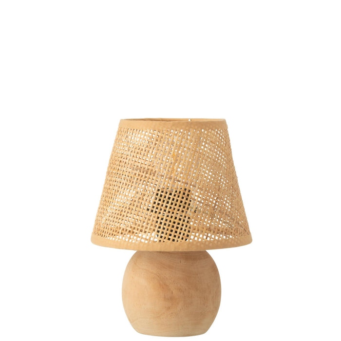 Tafellamp Naturel Rotan 17 cm 17x17x23 cm-Tafellampen-J-Line