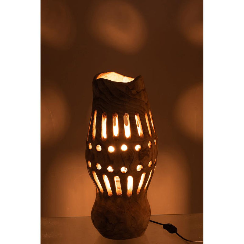 Tafellamp Naturel Willow hout 24 cm 24x24x49 cm-Tafellampen-J-Line
